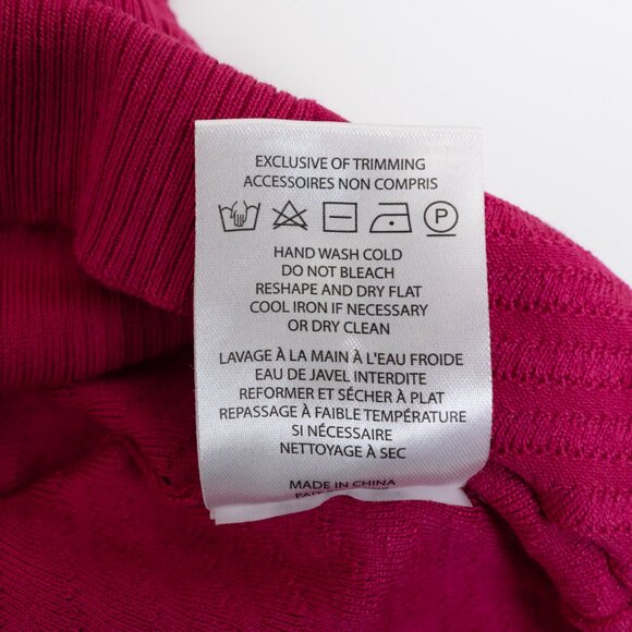 Judith & Charles Silk Blend Sweater V-Neck Long Sleeve Fuchsia Hot Pink - Picture 12 of 12